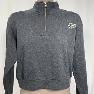 Purdue Boilermakers NCAA 1/4 Zip Gray Sideline Sweatshirt Women's MEDIUM NWT